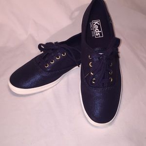 Iridescent Dark Navy Blue Keds Champions!